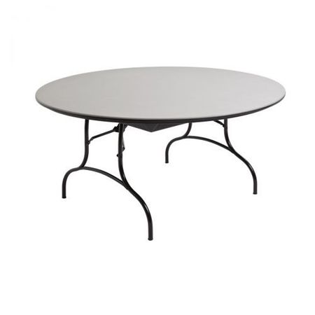 MITYLITE Plastic Folding Table, Gray, 60In. Round CT60GRB1